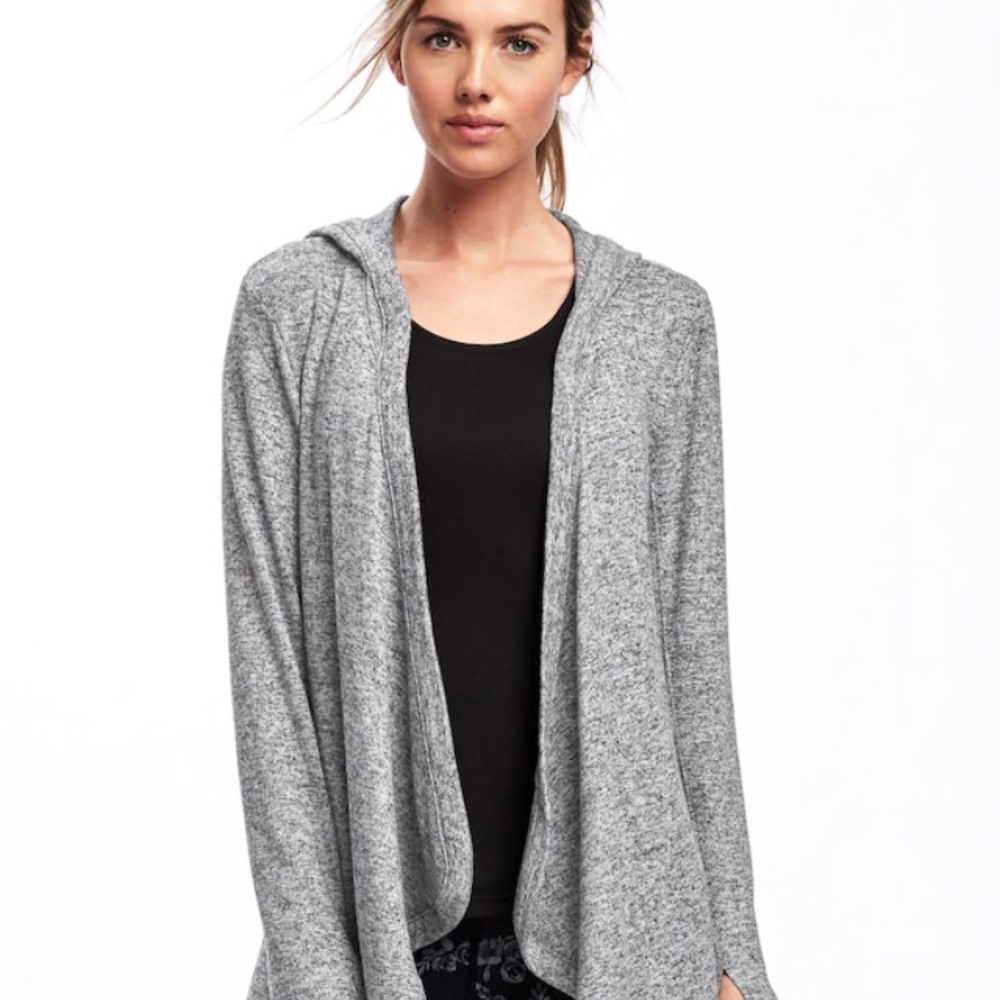 Active open front cascading hoodie
